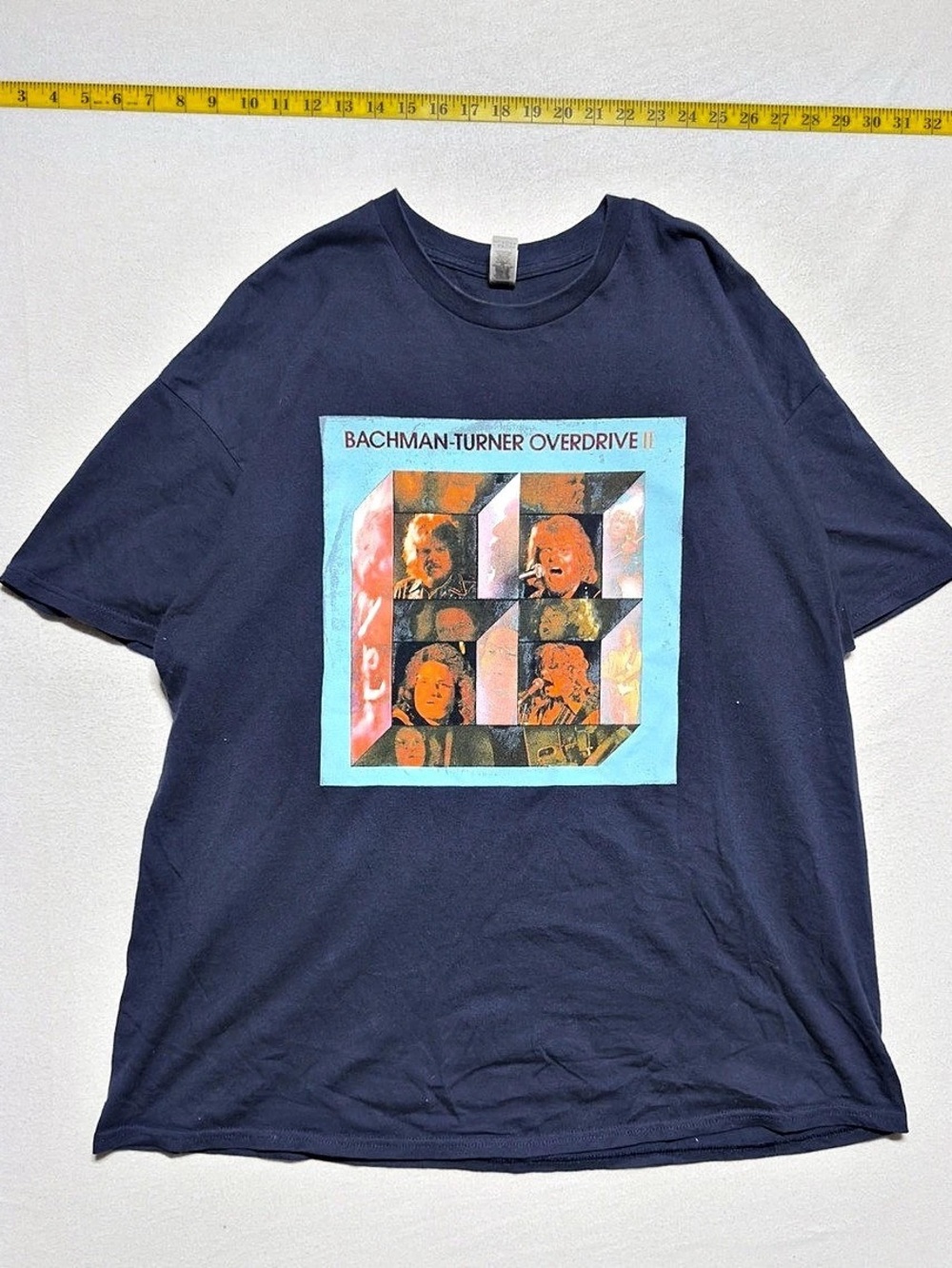 Bachman-Turner Overdrive Takin' Care of Business Graphic Tee Blue Size tour merc